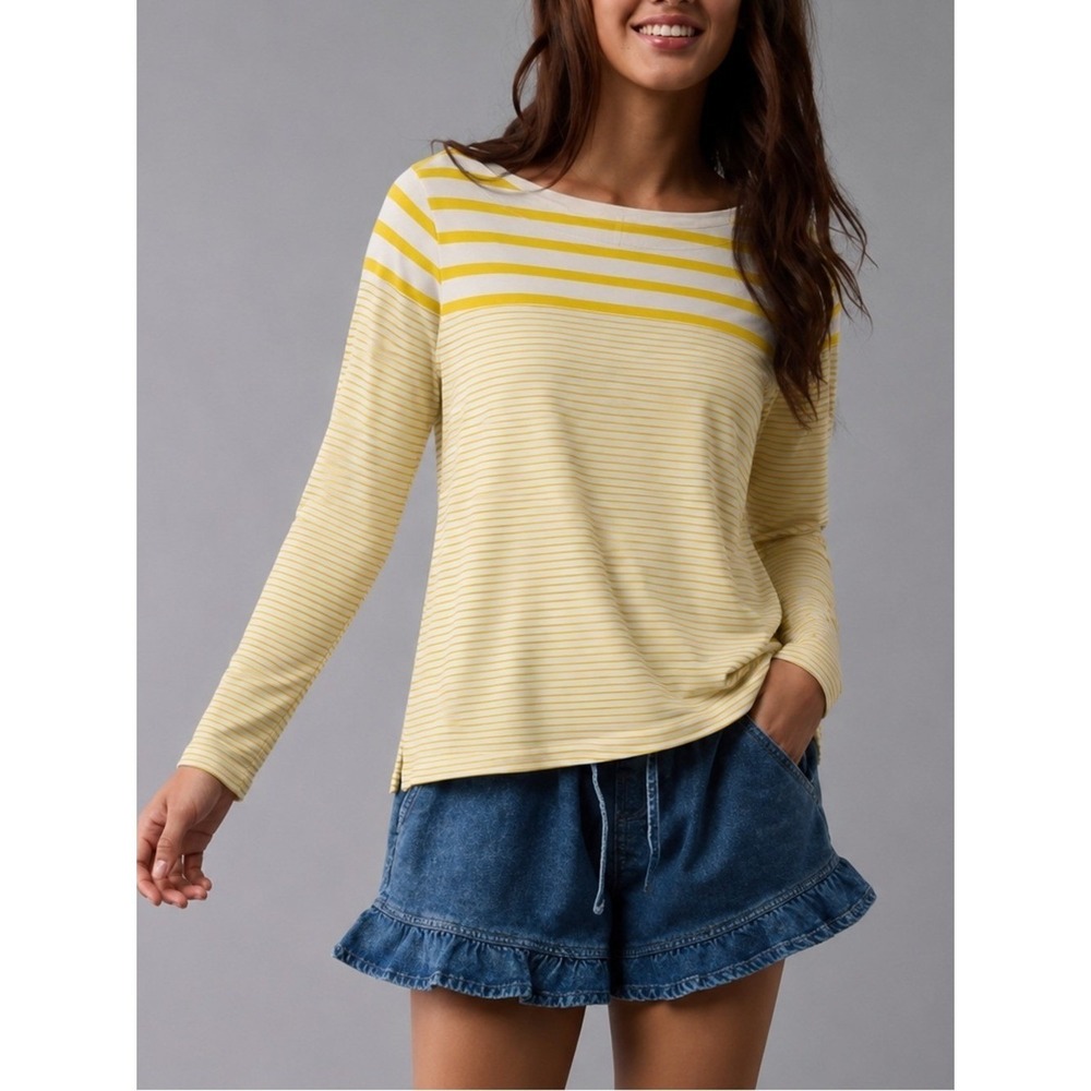 Gap Yellow Sailor Striped Boatneck Shirt